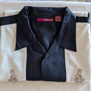 Black and White Casual Button Down Shirt